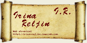 Irina Reljin vizit kartica